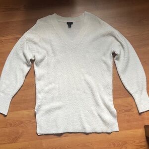 Halogen V-Neck White Sweater